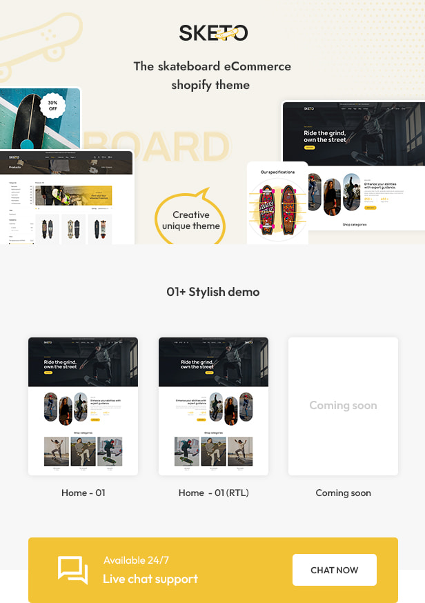 Sketo - Skateboard eCommerce Shopify 2.0 Theme - 1